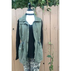 Army Green, Cargo vest with zipper